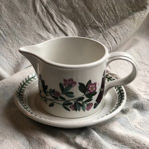 Vintage Portmeirion Botanic Garden Susan Williams-Ellis Gravy Boat and Plate